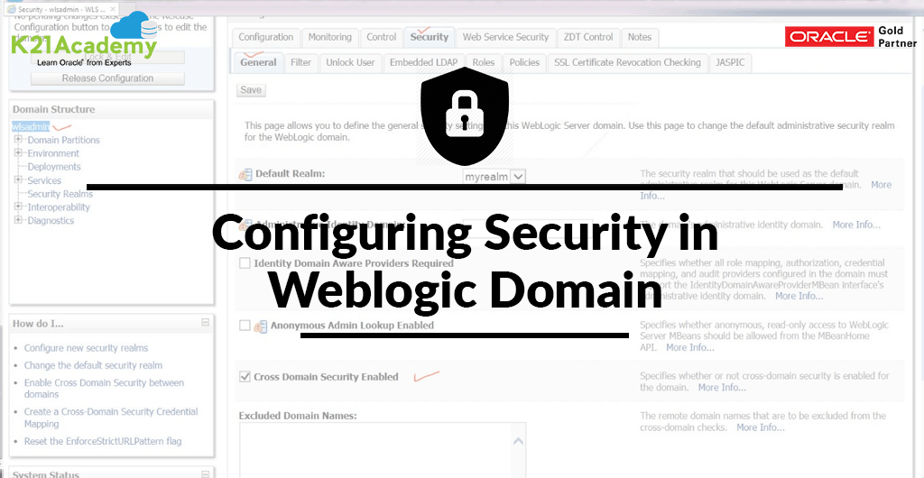 Configuring Security in Weblogic Domain