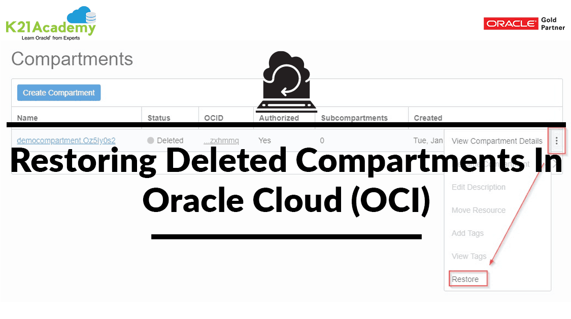 Restore a deleted compartment