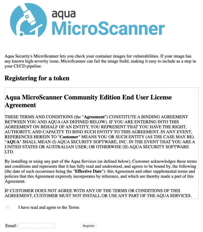 Aqua Microscanner terms and conditions