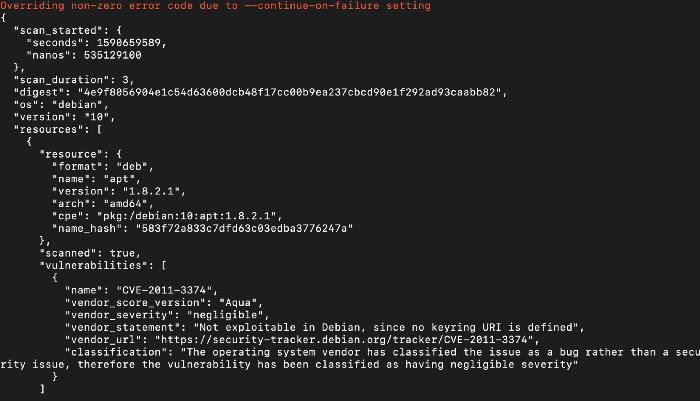 Docker build with Aqua contd.