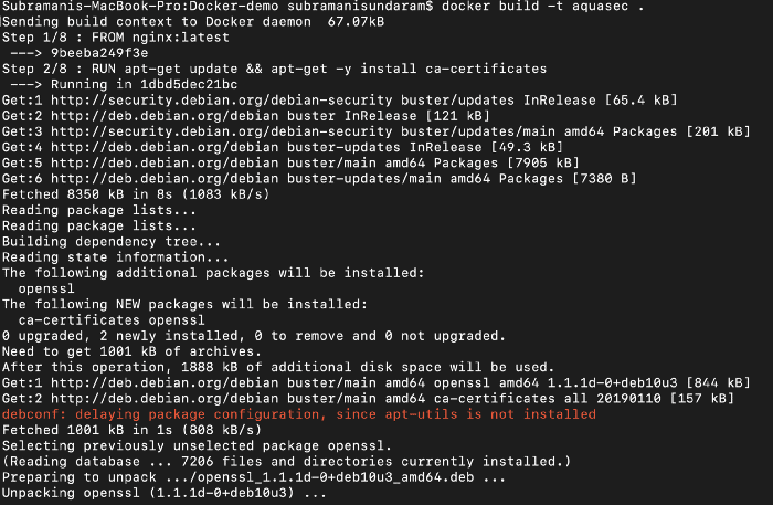 Docker build with Aqua
