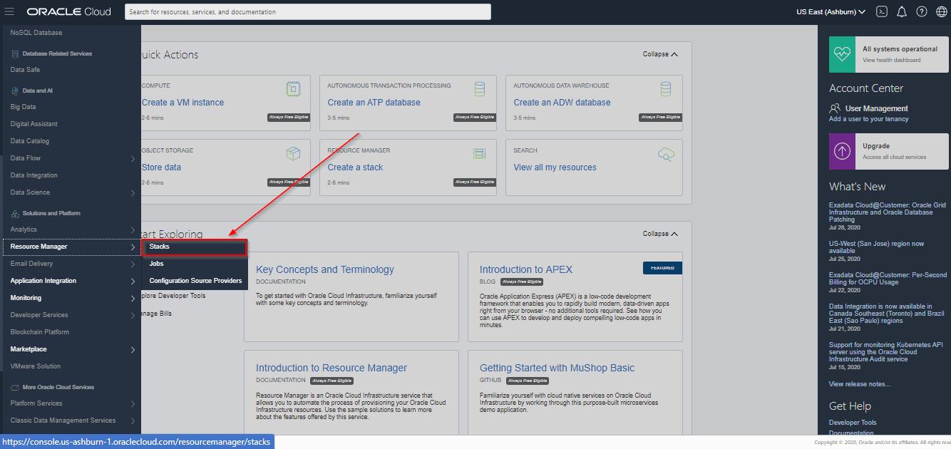 stack in resource manager