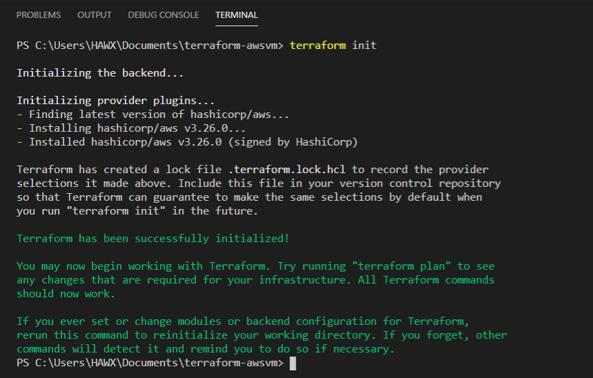 Initializing Terraform