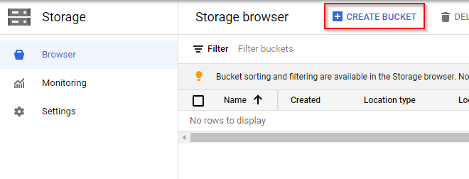 Step 3: Create a bucket
