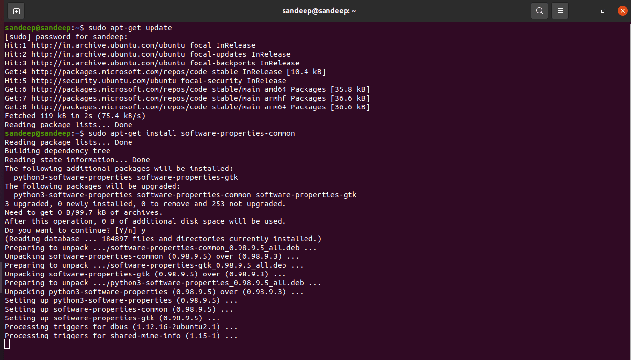 updating repositories