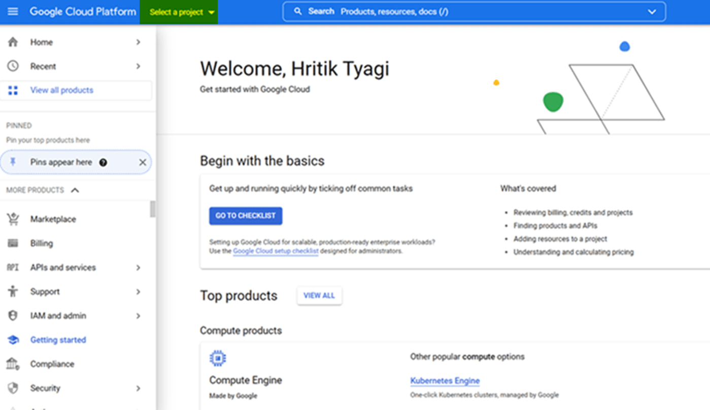 google cloud deployment manager console login