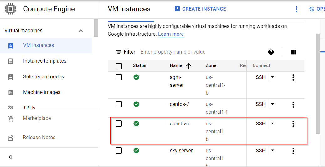 google cloud deployment manager successful VM creation