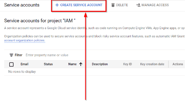 Creating Service Accounts