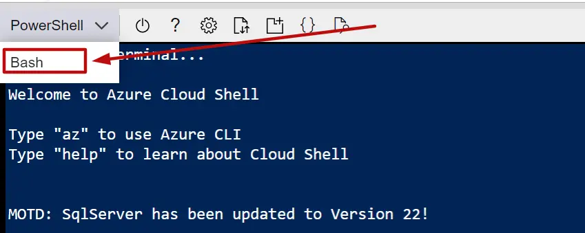 Azure bash shell