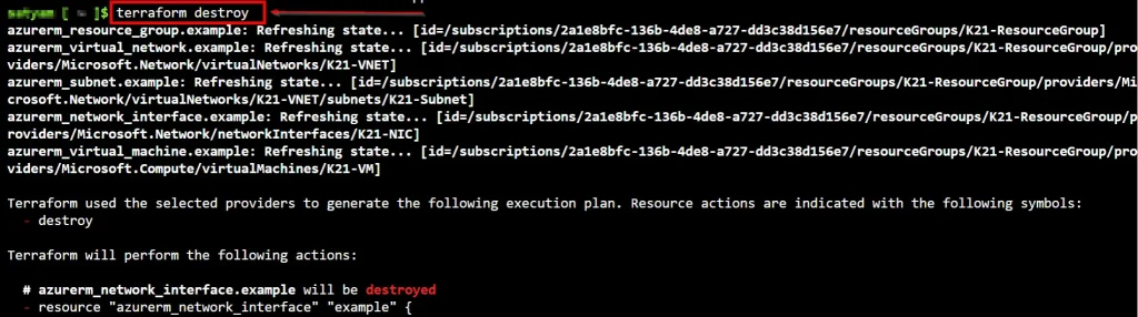 terraform destroy 1
