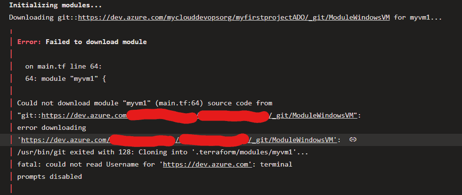 Error: Failed to download module